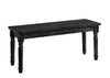Benzara Rustic Solid Wood Rectangular Bench with Turned Legs, Gray