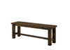 Benzara Transitional Style Rectangular Solid Wood Bench with Block Legs, Brown