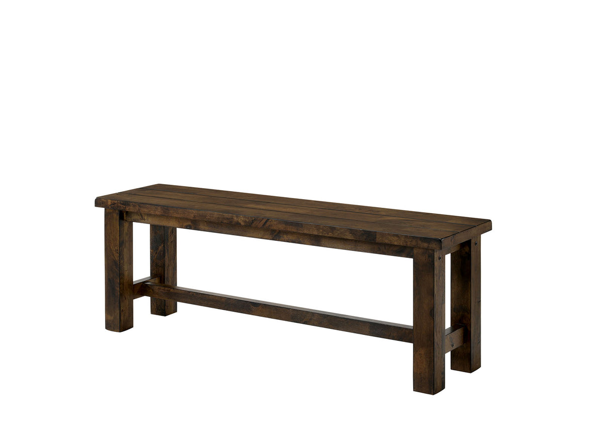 Benzara Transitional Style Rectangular Solid Wood Bench with Block Leg ...
