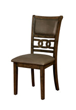 Benzara Leatherette Padded Back Side Chair with Overlapped Obround Cut Out, Brown