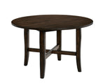 Benzara Transitional Style Solid Wood Round Shape Dining Table with Stretcher Base, Brown