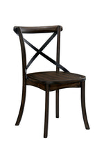 Benzara Transitional Style Solid Wood Side Chair with Curled Legs, Pack of 2 Brown