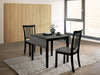 Benzara Transitional Style Solid Wood Dinning Set with Tapered Legs, Pack of 3 Gray and Black