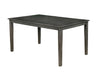 Benzara Rectangular Wooden Top Dining Table with Tapered Legs, Gray