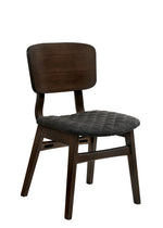 Benzara Solid Wood and Fabric Side Chairs with Fin Style Legs ,Pack of 2 Gray and Brown