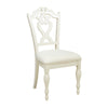 Benzara Wooden Writing Desk Chair with Fabric Upholstered Seat, White