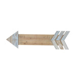 Benzara Decorative Fir Wood and Iron Arrow with Three Clips On Attached Wire, Brown and Gray