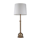 Benzara Adjustable Steel Lamp Attached to Ball Like Base, White and Champagne Gold