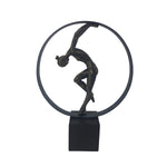 Benzara Decorative Polyresin Circular Sculpture Featuring A Dancer, Bronze and Copper