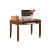 Benzara Wooden Desk with Drop Down Keyboard Tray and Turned Legs, Brown
