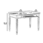 Benzara Wooden Desk with Drop Down Keyboard Tray and Turned Legs, Brown