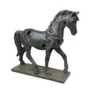 Benzara Polyresin Cracked Horse Sculpture On Rectangular Base, Washed Brown