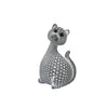 Benzara Polyresin Constructed Cat Sculpture with White Spotted Pattern, Gray