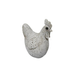 Benzara Polyresin Chicken Sculpture with White Spotted Outer Texture, Gray