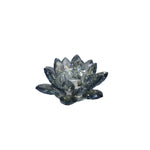 Benzara Decorative Crystal Lotus Votive Candle Holder, Blue