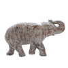 Benzara Distressed Mango Wood Trumpeting Elephant Figurine, Washed White