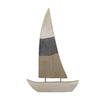 Benzara Nautical Charmed Mango Wood Sailboat Decor with Left Side Mainsail, Multicolor