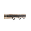 Benzara Traditional Metal and Wooden Wall Hanger with Three Hooks, Brown and Black