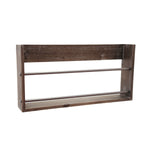 Benzara Transitional Style Metal and Wooden Magazine Rack, Brown
