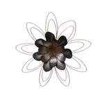 Benzara Decorative Rustic Finish Metal Flower Wall Decor, Large, Gray