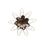 Benzara Decorative Rustic Finish Metal Flower Wall Decor, Small, Gray