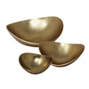 Benzara Decorative Aluminium Bowls with Curved Design, Gold, Set of 3