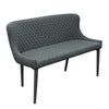 Benzara Polyester Upholstered Bench with Diamond Tufted Design  and Metal Legs, Gray, Set  of Two