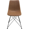 Benzara Leatherette Upholstered Dining Chair with  Metal Legs, Brown  and Black, Set  of 4