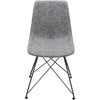 Benzara Leatherette Upholstered Dining Chair with  Metal Legs, Gray  and Black, Set  of 4