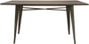 Benzara Rustic Finish Bamboo Top Rectangular Dining Table with Tapered Metal Base, Brown