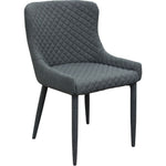 Benzara Fabric Upholstered Meta Accent Chairs with Diamond Stitch Design, Gray, Pack of Two
