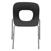 Benzara Plastic Accent Chairs with Open Backrest and Metal Legs, Black, Pack of Four