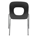 Benzara Plastic Accent Chairs with Open Backrest and Metal Legs, Black, Pack of Four