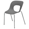 Benzara Plastic Accent Chairs with Open Backrest and Metal Legs, Gray, Pack of Four