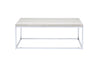 Benzara Wooden Rectangular Coffee Table with Metal Open Base, Silver