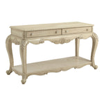 Benzara 30 Inch 2 Drawer Console Table with Bottom Shelf, Antique White