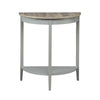 Benzara 28 Inch Wooden Half Moon Console Table with Bottom Shelf, Gray