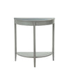 Benzara Wooden Half Moon Shaped Console Table with One Open Bottom Shelf, Gray