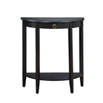Benzara Wooden Half Moon Shaped Console Table with One Storage Drawer, Black