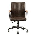 Benzara Leatherette Swivel Adjustable Executive Office Chair, Brown