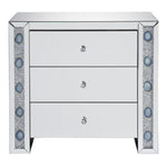 Benzara BM191447 Wooden Framed Mirrored Console Table, Silver