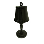 Benzara Metal Table Lamp with Ring Accent On Top and Round Base, Black, Small