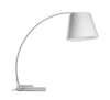 Benzara Metal Table Lamp with Fabric Adjustable Shade and Curved Arms, White