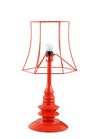 Benzara Metal Table Lamp with Wire Shade and Pedestal Style Feet, Orange