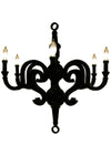 Benzara Resin Constructed Chandelier with Six Light Holders, Large, Black