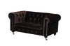 Benzara Velvet Upholstered Dogs Sofa with Button Tufting Details and Wooden Feet, Brown