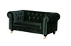 Benzara Velvet Upholstered Wooden Kids Sofa with Button Tufting, Emerald Green