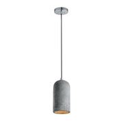 Benzara Robust Pendant Light with Unique Sturdy Concrete Shade, Gray and Silver