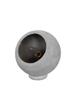 Benzara Robust Accent Lamp with Concrete Spherical Shaped Shade, Gray and Silver