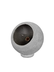 Benzara Robust Accent Lamp with Concrete Spherical Shaped Shade, Gray and Silver